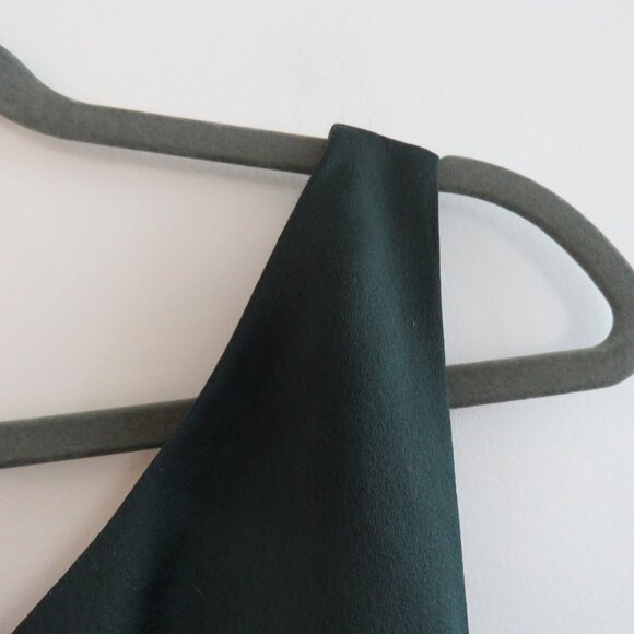 BHLDN Dylan One-Shoulder Satin Charmeuse Side-Slit Bridesmaid Gown Dark Emerald - Picture 7 of 16